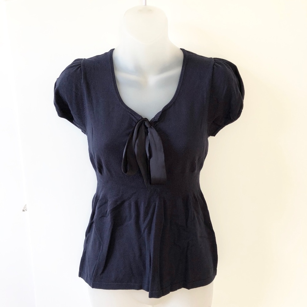 Ann Taylor Loft Knit Tie Front Top